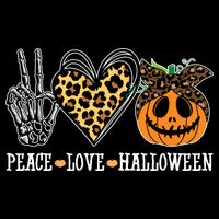 Peace Love Halloween Festive Leopard Baby Bodysuit