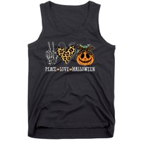 Peace Love Halloween Festive Leopard Tank Top