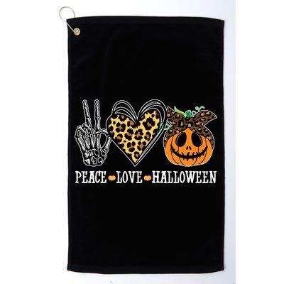 Peace Love Halloween Festive Leopard Golf Towel