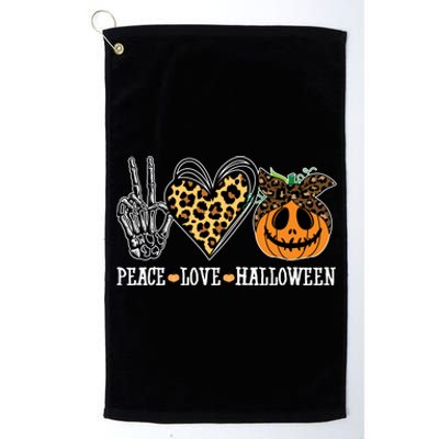 Peace Love Halloween Festive Leopard Platinum Collection Golf Towel