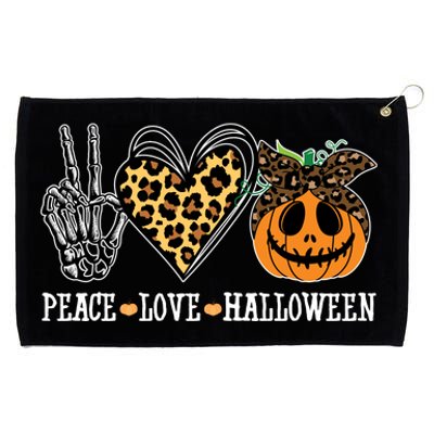 Peace Love Halloween Festive Leopard Grommeted Golf Towel