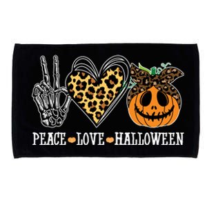 Peace Love Halloween Festive Leopard Microfiber Hand Towel