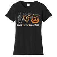 Peace Love Halloween Festive Leopard Women's T-Shirt