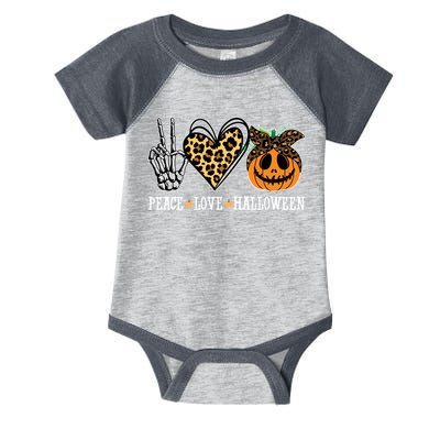 Peace Love Halloween Festive Leopard Infant Baby Jersey Bodysuit