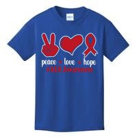 Peace Love Hope Red Ribbon Als Awareness Funny Gift Kids T-Shirt