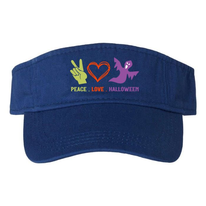 Peace Love Halloween Spirit Spooky Horror Costume Cute Gift Valucap Bio-Washed Visor