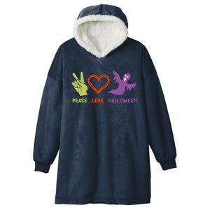 Peace Love Halloween Spirit Spooky Horror Costume Cute Gift Hooded Wearable Blanket