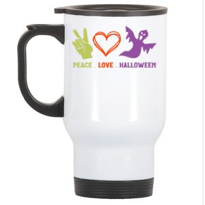 Peace Love Halloween Spirit Spooky Horror Costume Cute Gift Stainless Steel Travel Mug