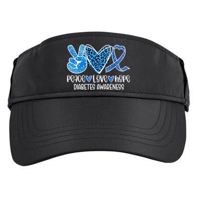 Peace Love Hope Leopard Blue Type 1 Diabetes Awareness Adult Drive Performance Visor