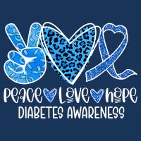 Peace Love Hope Leopard Blue Type 1 Diabetes Awareness T-Shirt