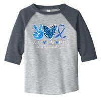 Peace Love Hope Leopard Blue Type 1 Diabetes Awareness Toddler Fine Jersey T-Shirt