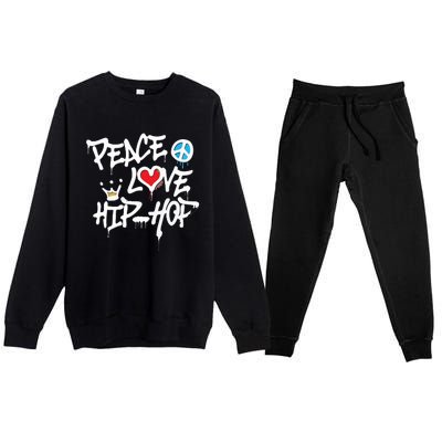 Peace Love Hip Hop Dancing Premium Crewneck Sweatsuit Set