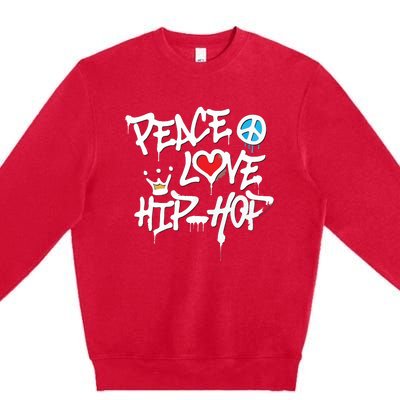 Peace Love Hip Hop Dancing Premium Crewneck Sweatshirt