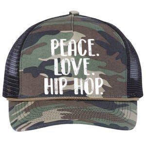 Peace Love Hip Hop HipHop Dancer Breakdance Breakdancing Retro Rope Trucker Hat Cap