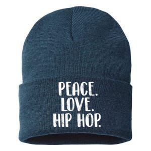 Peace Love Hip Hop HipHop Dancer Breakdance Breakdancing Sustainable Knit Beanie