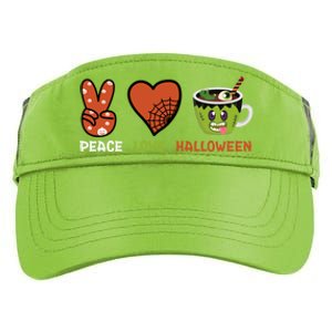 Peace Love Halloween Spirit Spooky Zombie Coffee Great Gift Adult Drive Performance Visor