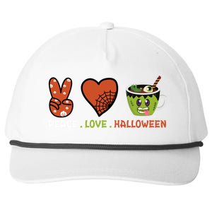 Peace Love Halloween Spirit Spooky Zombie Coffee Great Gift Snapback Five-Panel Rope Hat