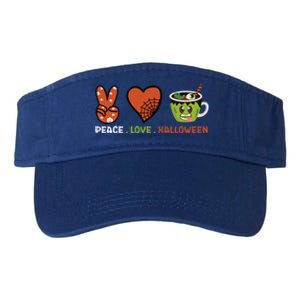 Peace Love Halloween Spirit Spooky Zombie Coffee Great Gift Valucap Bio-Washed Visor