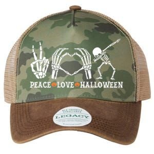 Peace Love Halloween Funny Skeleton Costume Gift Legacy Tie Dye Trucker Hat