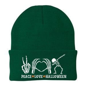 Peace Love Halloween Funny Skeleton Costume Gift Knit Cap Winter Beanie