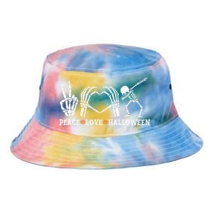 Peace Love Halloween Funny Skeleton Costume Gift Tie Dye Newport Bucket Hat