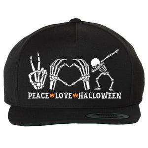 Peace Love Halloween Funny Skeleton Costume Gift Wool Snapback Cap