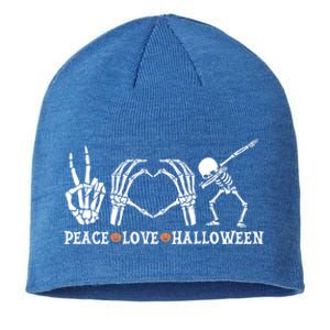 Peace Love Halloween Funny Skeleton Costume Gift Sustainable Beanie