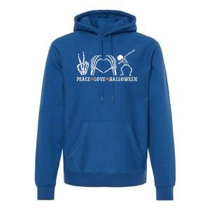 Peace Love Halloween Funny Skeleton Costume Gift Premium Hoodie