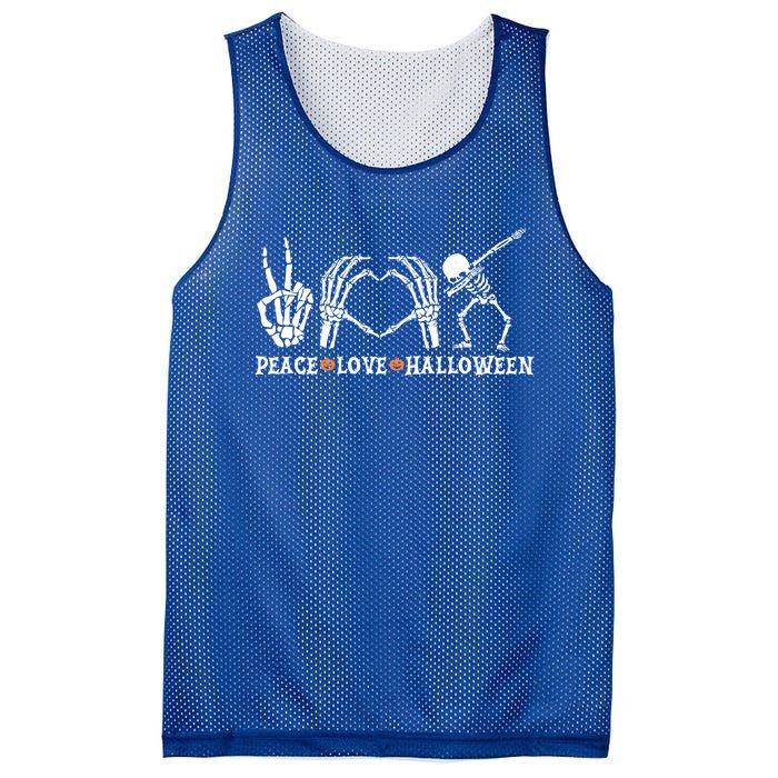 Peace Love Halloween Funny Skeleton Costume Gift Mesh Reversible Basketball Jersey Tank