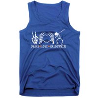 Peace Love Halloween Funny Skeleton Costume Gift Tank Top