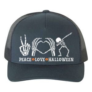 Peace Love Halloween Funny Skeleton Costume Gift Yupoong Adult 5-Panel Trucker Hat