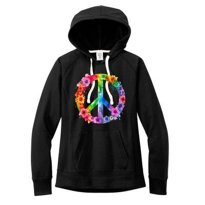 PEACE Love Hippie SIGN LOVE Flower World Peace Day Women's Fleece Hoodie