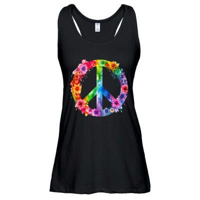 PEACE Love Hippie SIGN LOVE Flower World Peace Day Ladies Essential Flowy Tank