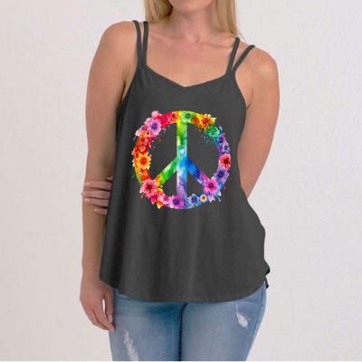 PEACE Love Hippie SIGN LOVE Flower World Peace Day Women's Strappy Tank