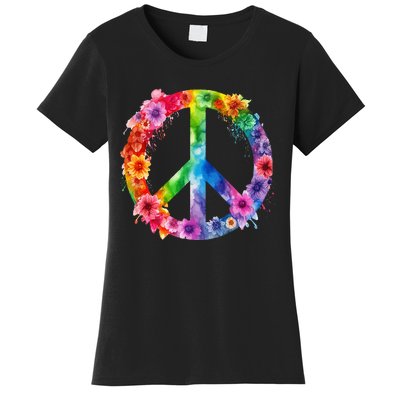 PEACE Love Hippie SIGN LOVE Flower World Peace Day Women's T-Shirt