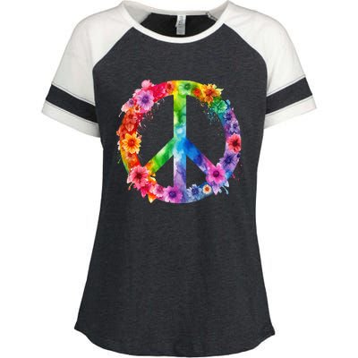 PEACE Love Hippie SIGN LOVE Flower World Peace Day Enza Ladies Jersey Colorblock Tee