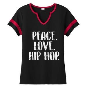 Peace Love Hip Hop HipHop Dancer Breakdance Breakdancing Ladies Halftime Notch Neck Tee