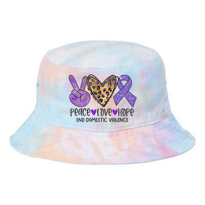 Peace Love Hope End Domestic Violence Awareness Tie Dye Newport Bucket Hat