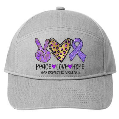 Peace Love Hope End Domestic Violence Awareness 7-Panel Snapback Hat