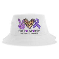 Peace Love Hope End Domestic Violence Awareness Sustainable Bucket Hat