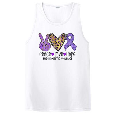 Peace Love Hope End Domestic Violence Awareness PosiCharge Competitor Tank