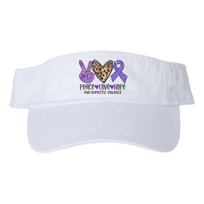 Peace Love Hope End Domestic Violence Awareness Valucap Bio-Washed Visor