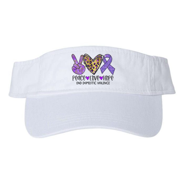 Peace Love Hope End Domestic Violence Awareness Valucap Bio-Washed Visor