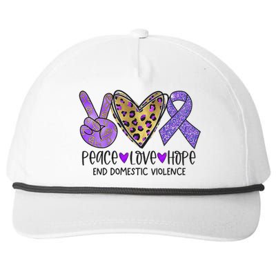 Peace Love Hope End Domestic Violence Awareness Snapback Five-Panel Rope Hat