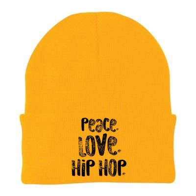 Peace Love Hip Hop Dancing White Knit Cap Winter Beanie