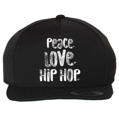 Peace Love Hip Hop Dancing White Wool Snapback Cap