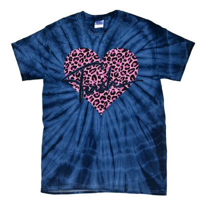 Pink Love Heart Leopard Print Teacher Tie-Dye T-Shirt