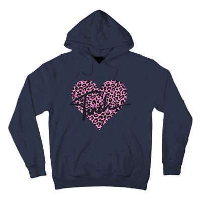 Pink Love Heart Leopard Print Teacher Tall Hoodie