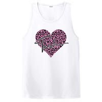 Pink Love Heart Leopard Print Teacher PosiCharge Competitor Tank