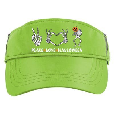 Peace Love Halloween Pumpkin Skeleton Playing Accordion Funny Gift Adult Drive Performance Visor